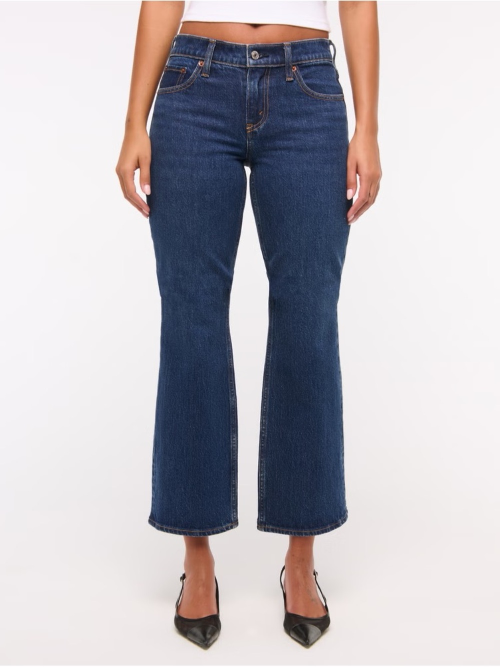 Abercrombie & Fitch Dark Blue High-Rise Slight Flare Jeans